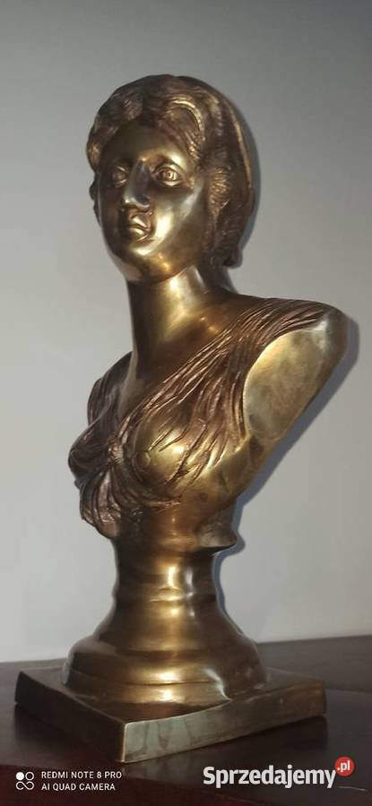 Piękne popiersie Diany Artemidy Mosiądz Gdańsk