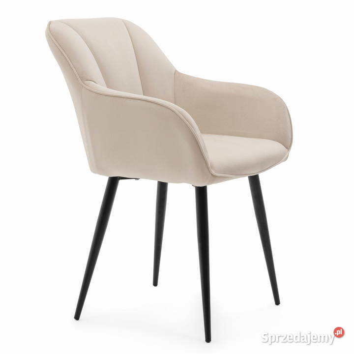 Beżowe Krzesło Tapicerowane Lago Wysyłka 24H wielkopolskie Tarchały Małe sprzedam