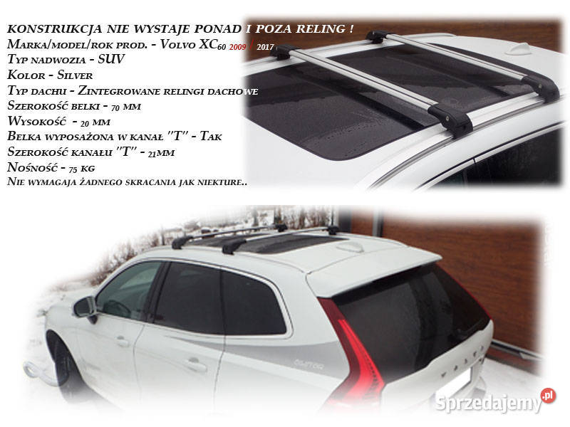 Bagażnik dachowy belki Volvo XC60 2017 Pozostałe