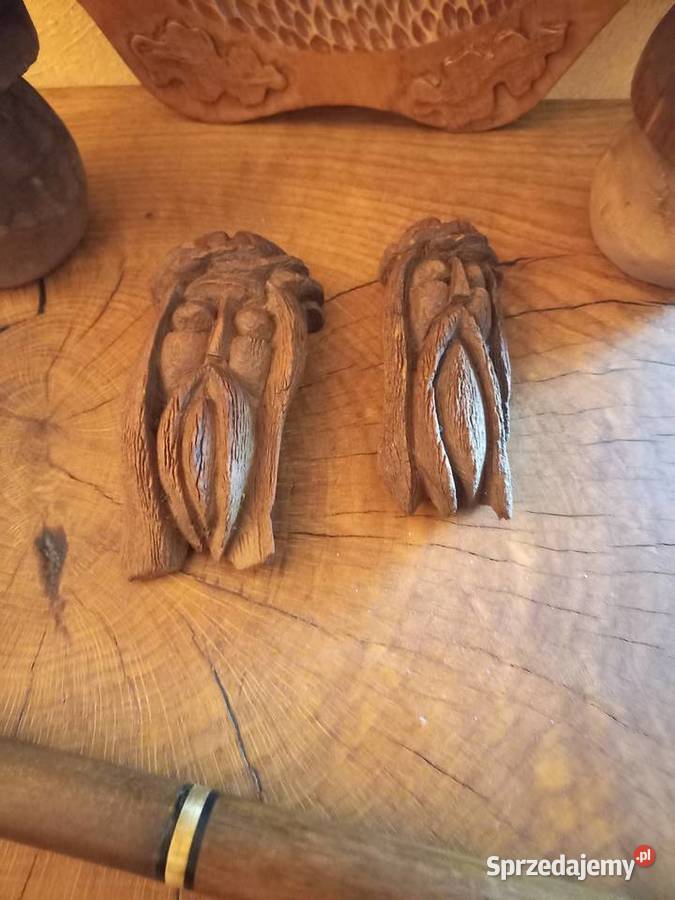 Talerz drewniany z motywem myśliwskim Lipno