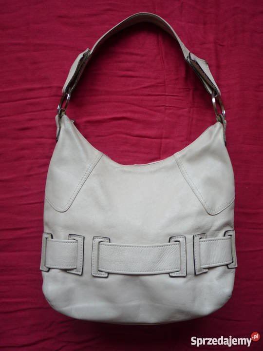 OSKAR Torebka skórzana skóra naturalna beżowa