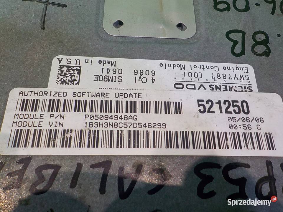DODGE CALIBER 18 B 06r 5D sterownik komputer osobowe
