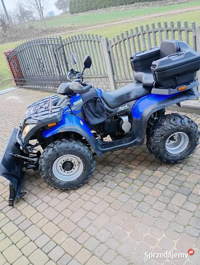 Quad linhai 300 napęd 4x4 zarejestrowany pług do metalic