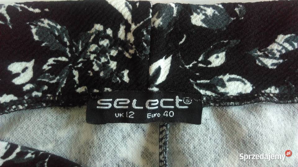 SPODNIE damskie UNIWERSALNE czarnobiałe r L NOWE Kwiatki Białystok