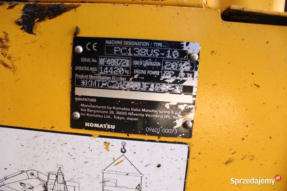 Koparka gasienicowa Komatsu PC138 IS10 bez Vatu Warszawa