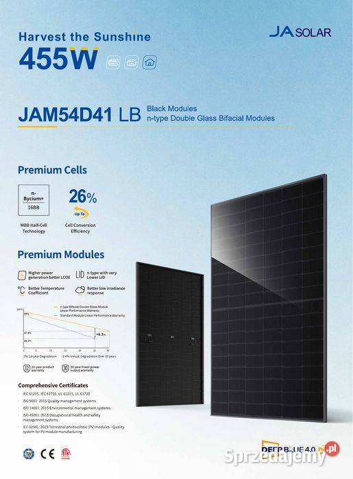 PALETA 36 JA Solar JAM54D41 460W Full Black