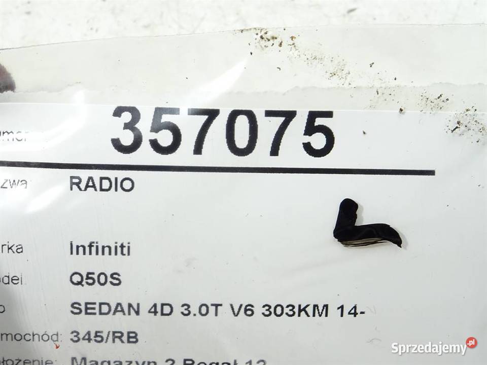RADIO INFINITI Q50 283304HB3B ODTWARZACZ podkarpackie