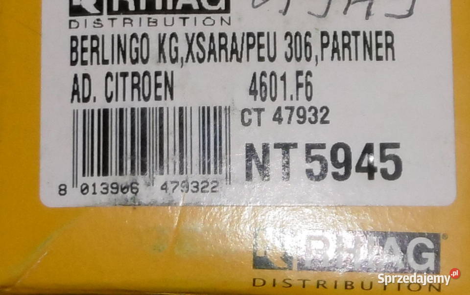Peugeot 306 Citroen Xsara 4601F6 Rhiag NT5945 Tychy