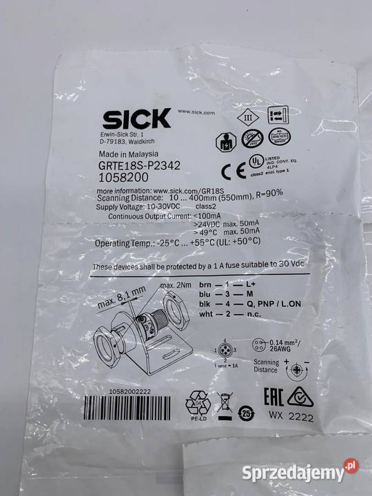 Sick GRTE18SP2342 Photoelectric Sensor Warszawa