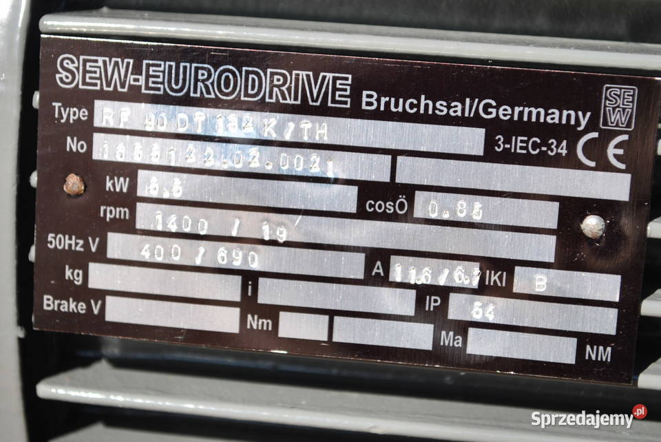 Motoreduktor kątowy 55kw 19obrmin Firmy SEW Kargowa sprzedam
