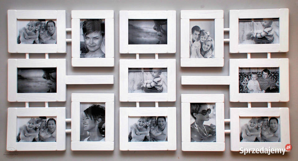 Biała galeria na 13 zdjęć 10x15 Drewno drewniana Olsztyn