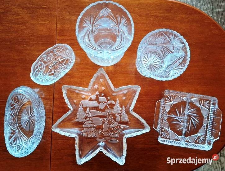 Zestaw VINTAGE Naczyń ze Szkła Kryształowego PRL Bielsko-Biała sprzedam