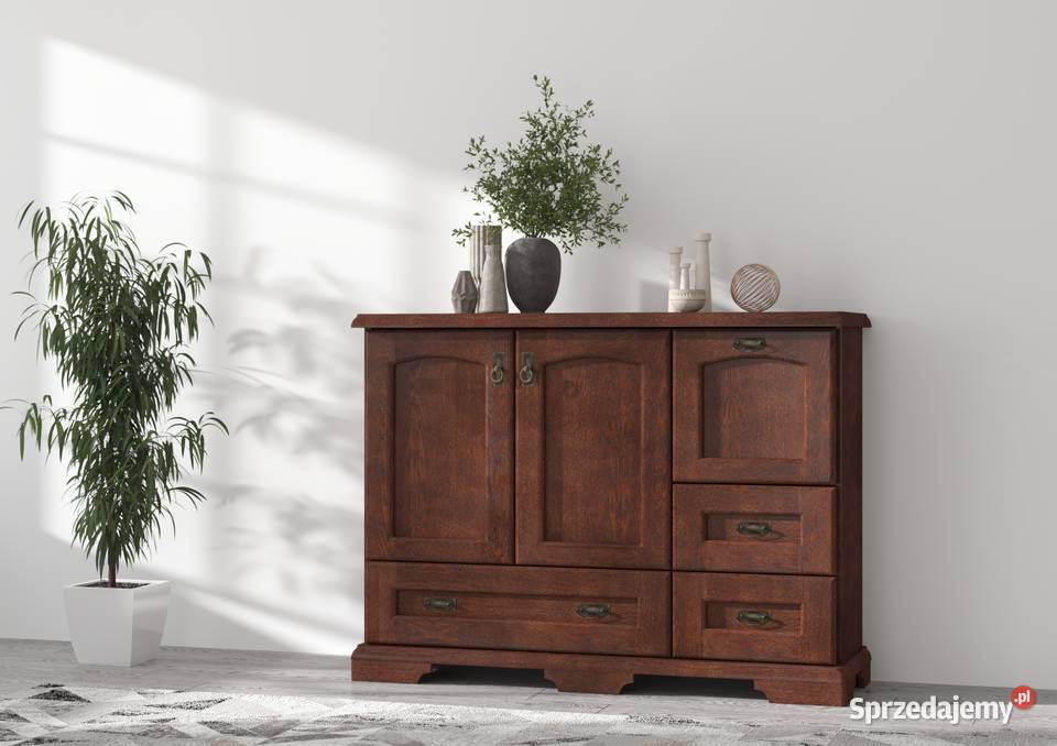 Komoda drewniana dębowa z barkiem 150 z Łódź