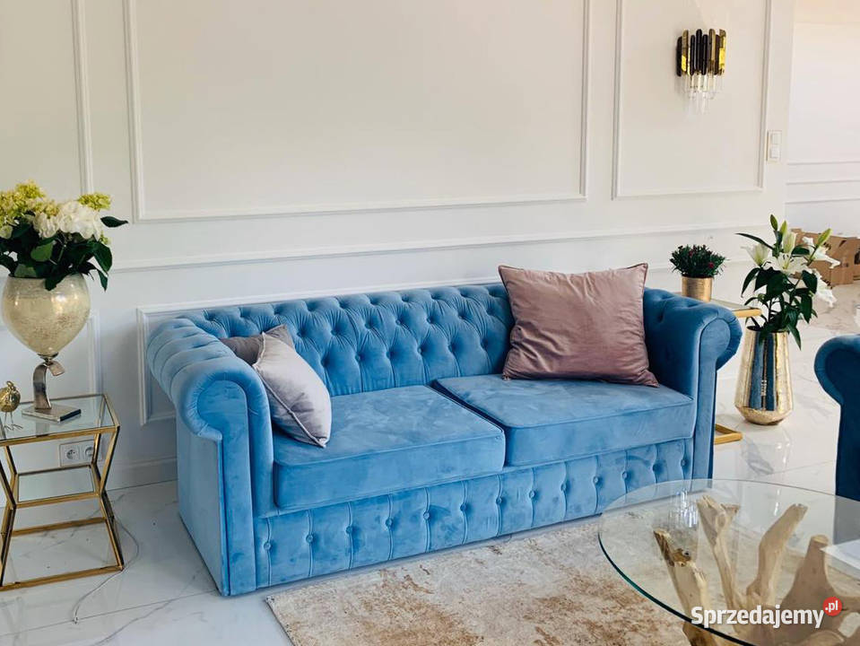 Sofa chesterfield pikowana kanapa na sprężynach