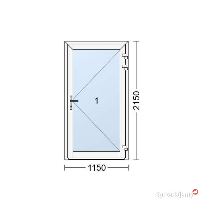 Drzwi ALU 2150x1150mm 3 szybowe przeszklone ręki Katowice sprzedam