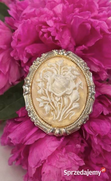 Kostiumowa broszka Colette Leblanc Kamea w stylu łódzkie Pabianice