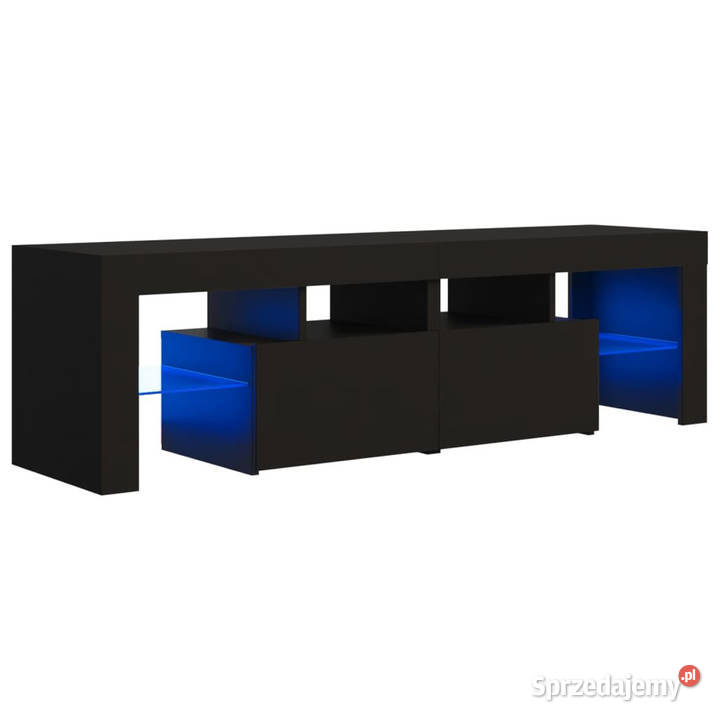 Szafka pod TV z oświetleniem LED czarna Warszawa