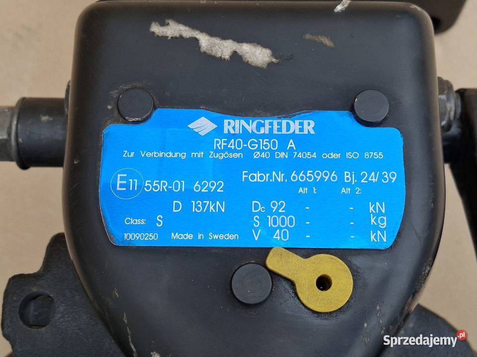 RINGFEDER HAK SPRZĘG ZACZEP FI 40 40MM 665996 ciężarowe Bieleń