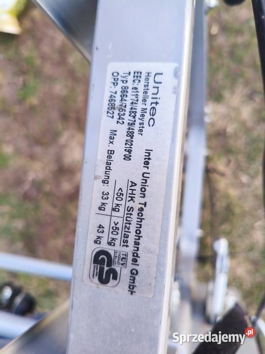 Bagażnik rowerowy na hak unitec 2 rowery kujawsko-pomorskie Włocławek