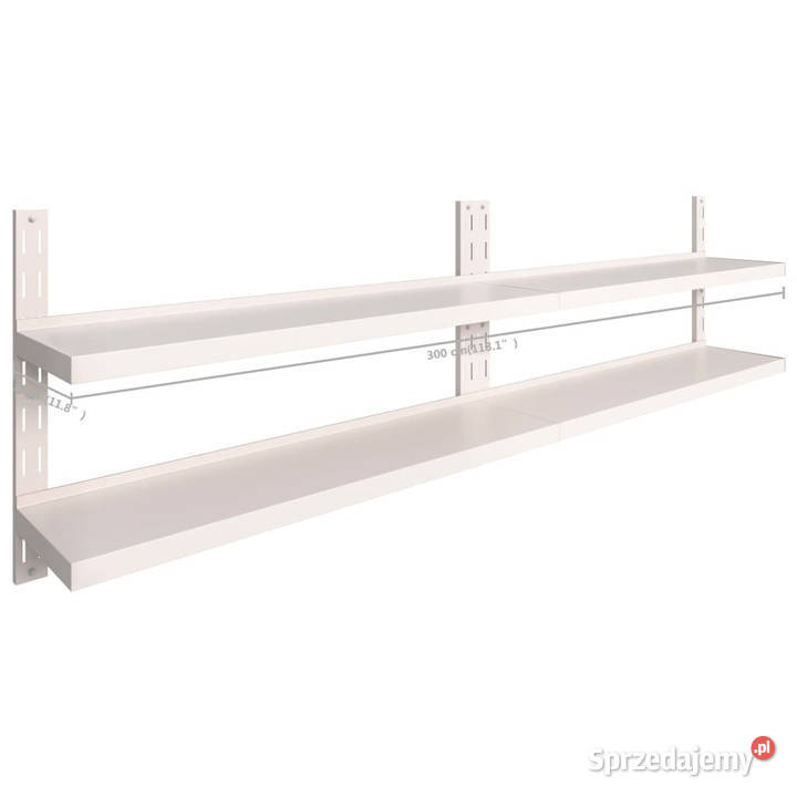 Wiszące półki ścienne 2 poziomy 2 stal 300x30 sprzedam