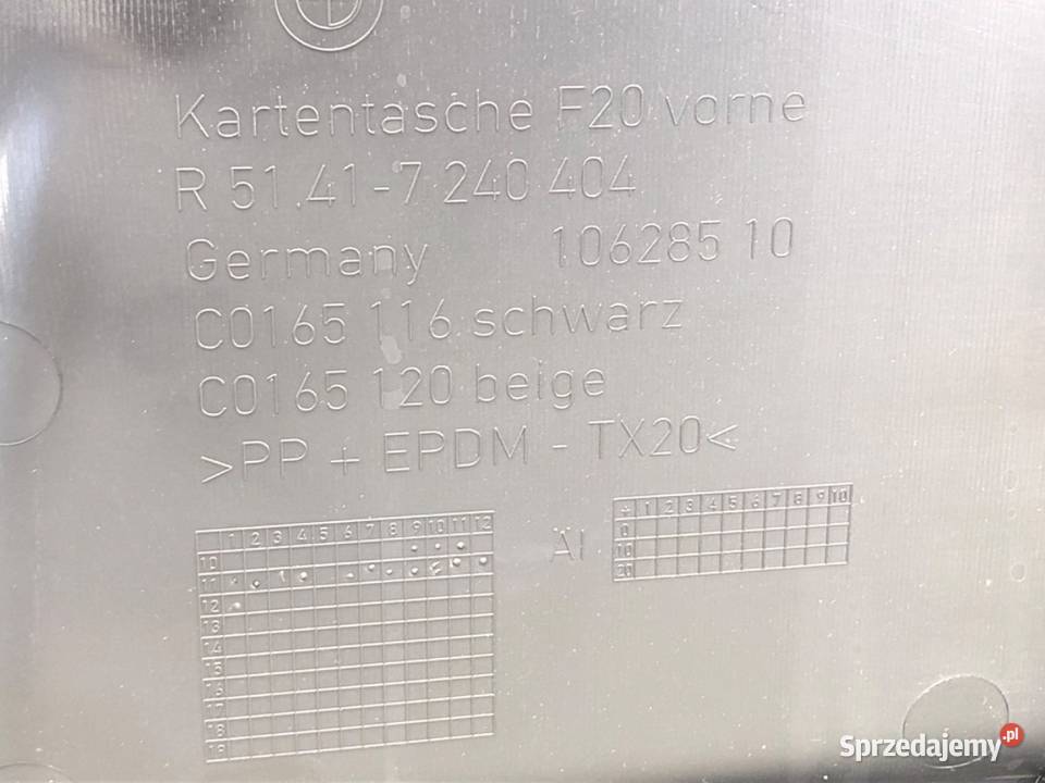 BOCZEK DRZWI PRAWY PRZÓD BMW F20 Hatchback 1119 osobowe podkarpackie