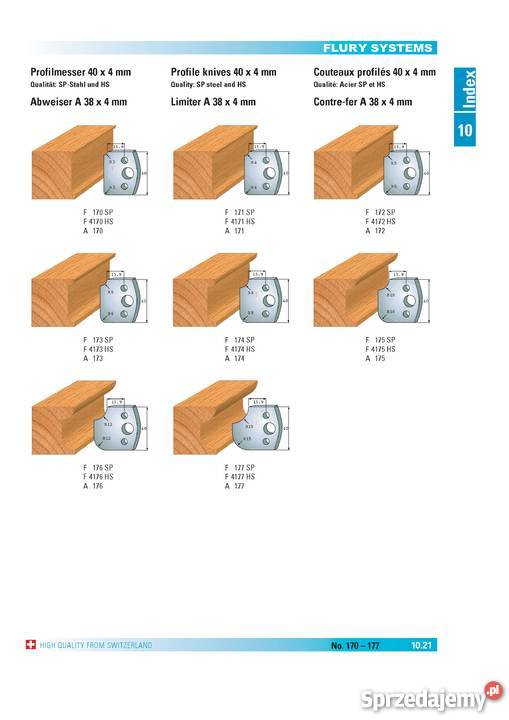 Noże profilowe 40x4mm do głowicy uniwersalnej Warszawa