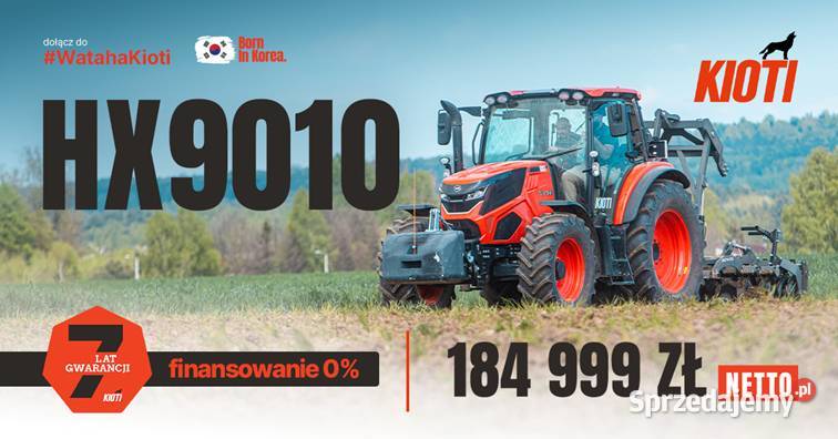 Ciągnik Kioti HX9010 4x4 100 7lat gwarancji z Rolnictwo Łuków