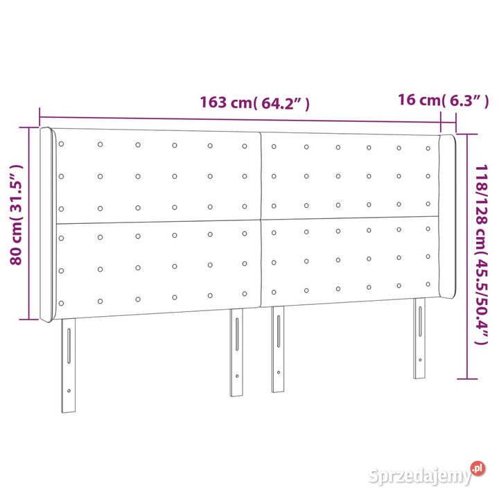 Zagłówek do łóżka z LED taupe 163x16x118128 mazowieckie Warszawa sprzedam
