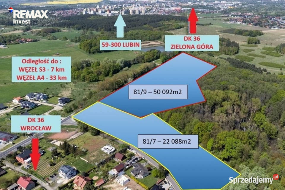 Tereny produkcyjno magazynowo usługowe DK 36 Sprzedaż dolnośląskie Osiek