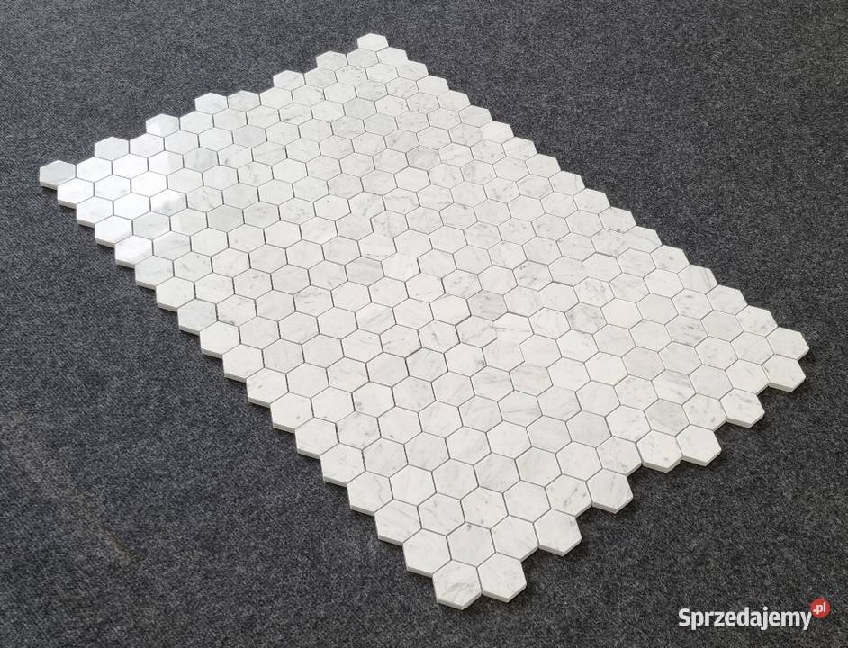 MOZAIKA MARMUROWA BIANCO CARRARA HEXAGON Bielawa