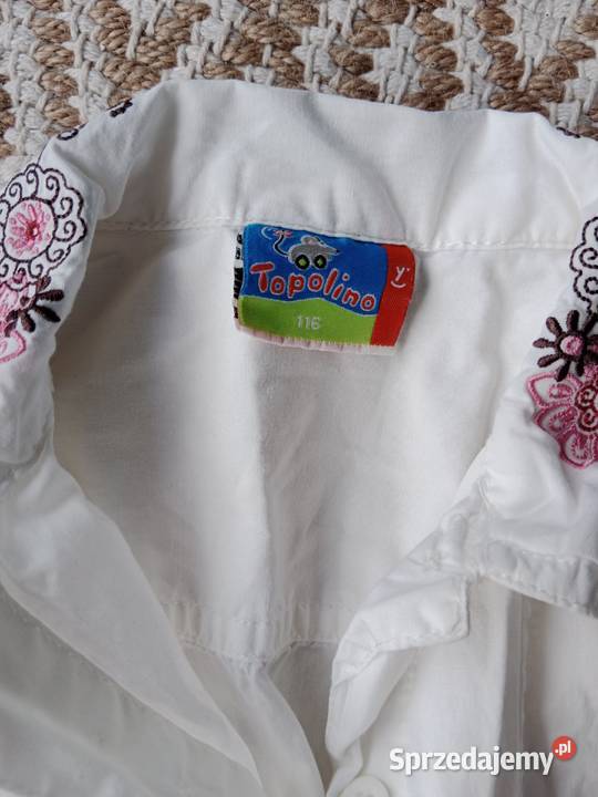 Biała bluzka z haftami rozmiar 116 Kielce