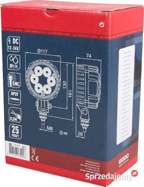 Lampa robocza LED okrągła 25W 2000lm 1030V 117 Lampy robocze Kamionna