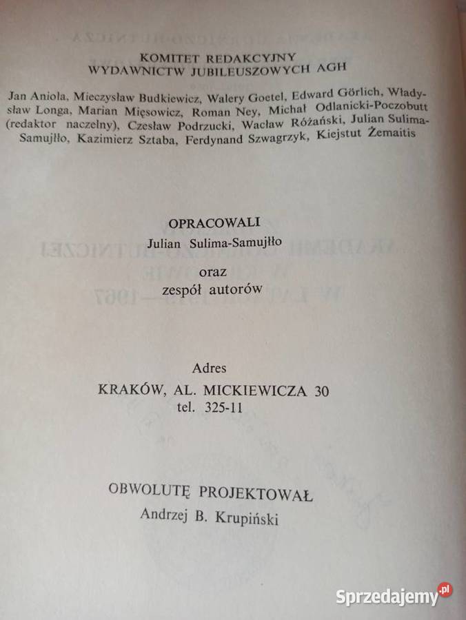 Z dziejów AGH w latach 1919 do 1969 Bielsko-Biała sprzedam