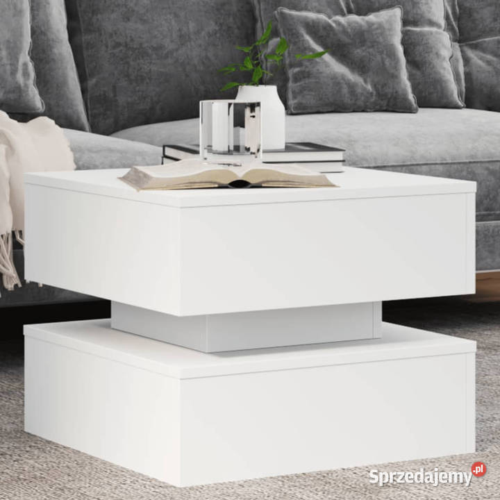 Stolik kawowy z oświetleniem LED biały 50x50x40 sprzedam