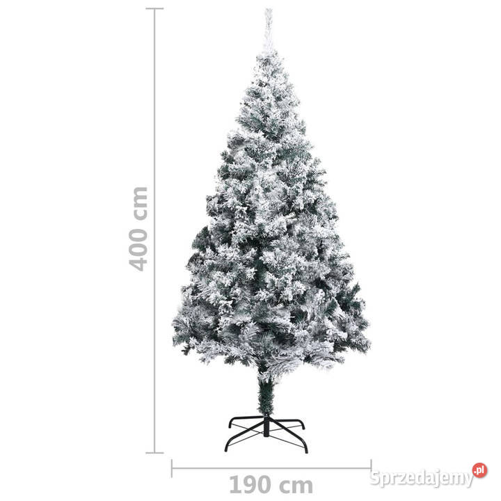 Sztuczna choinka flokowana śniegiem zielona 400 mazowieckie Warszawa