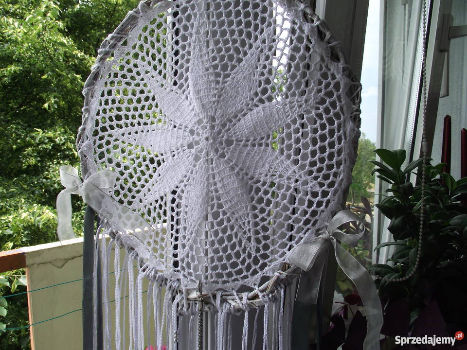 NIEWINNY BIAŁY ŁAPACZ SNÓW autorskie rękodzieło biały Piła