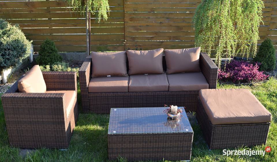 BORNEO brąz technoratan sofa fotel pufa Bosutów