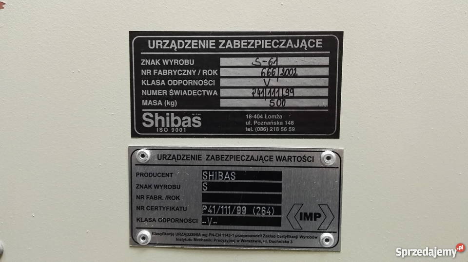 Sejf Kasa Pancerna SHIBAS S61 Szafy, regały, półki