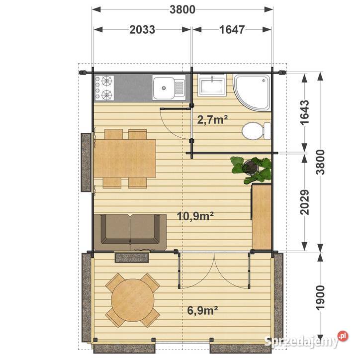 Domek letniskowy Boro Plus 46 z tarasem Dziekanów Polski