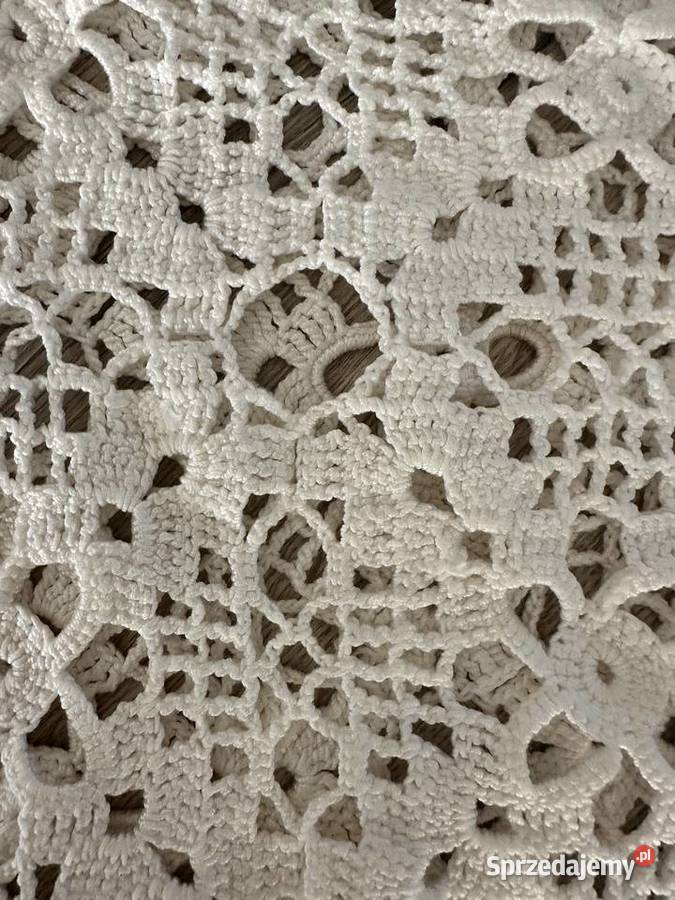 Obrus szydełko rękodzieło 220x160 biały Łódź