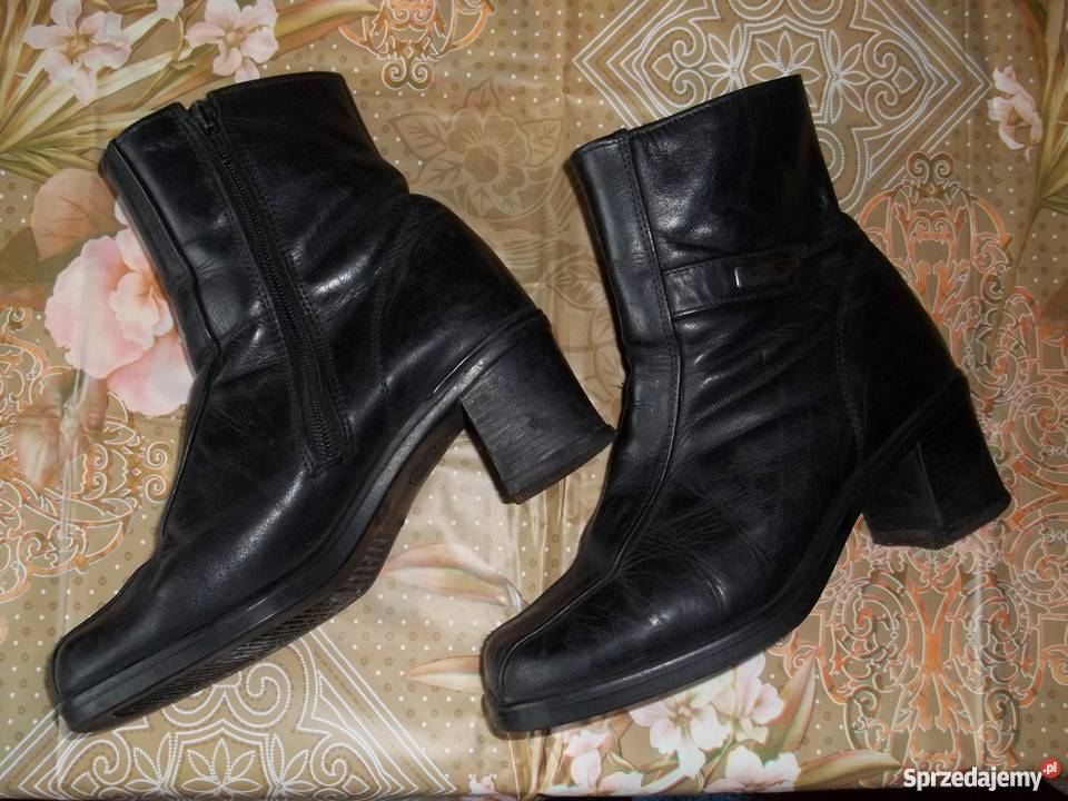 Krótkie kozaczki damskie skórzane 35 buty sprzedam