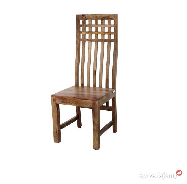 Drewniane krzesło KRATA z drewna mango toffi
