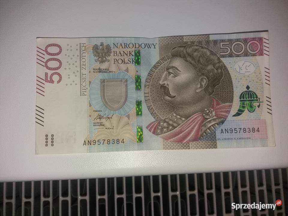 Banknot 500zl seria AN Ząbkowice Śląskie