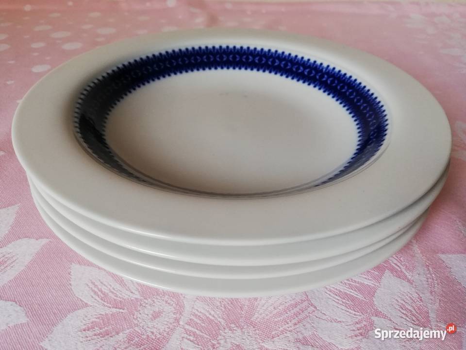 Talerze obiadowe biało kobaltowa porcelana Gorlice sprzedam
