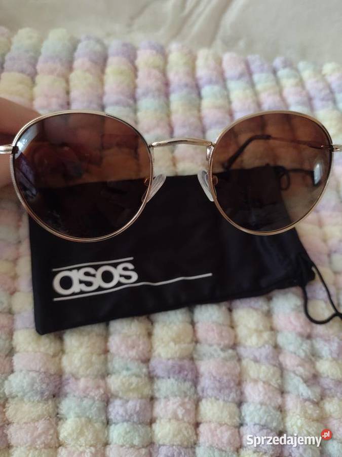 ASOS Złoto brązowe okulary przeciwsłoneczne z Kraków sprzedam