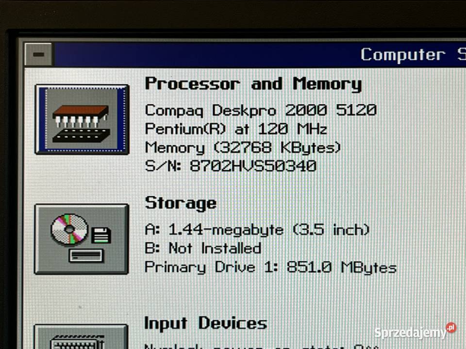 Zabytkowy komputer PC Compaq Deskpro 2000 5120 Brzana