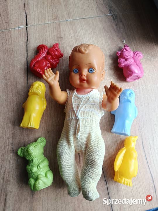 Zestaw zabawki plastykowe celuloza stare lalai