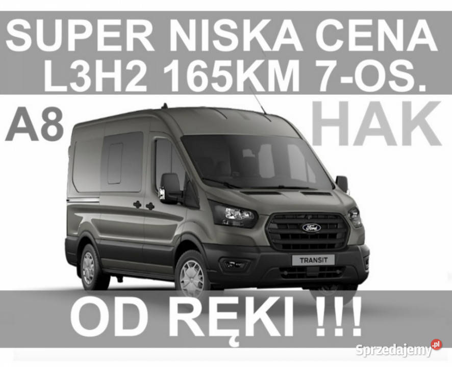 Ford Transit Automat 165 L3H2 7os Hak Super klimatyzacja Ford Samochody dostawcze Szczecinek