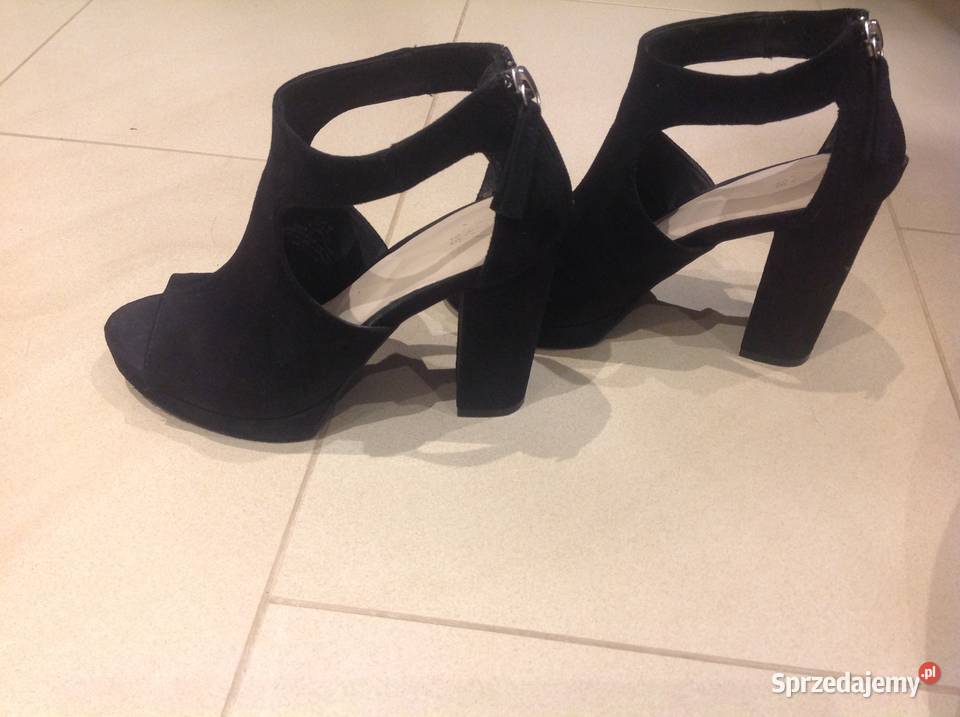Sandały Damskie na obcasie HM r 36 czarne H&amp;M Nowa Sól