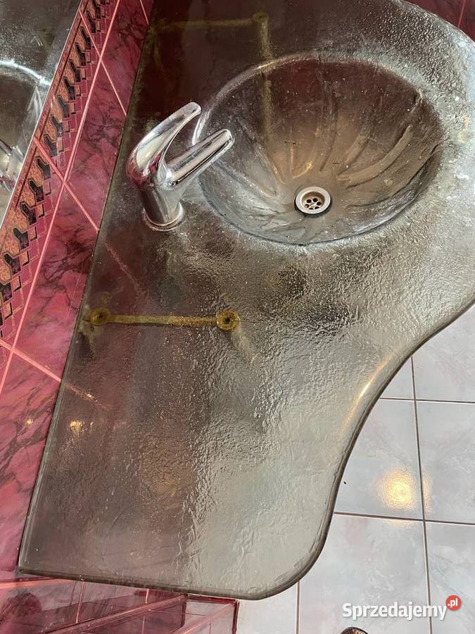 Umywalka lustro łazienka przezroczysty Konopiska
